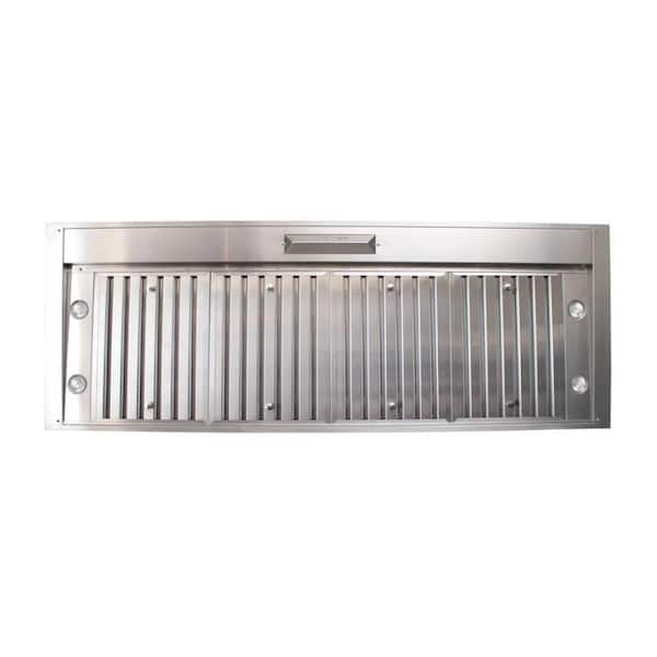 Hurricane PLJL INS.58.15D 58 in. 1200 CFM Built-in Range Hood Insert with LED Lights and Baffles in Stainless Steel