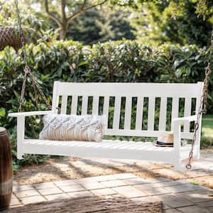 Thames White Wood Porch Swing