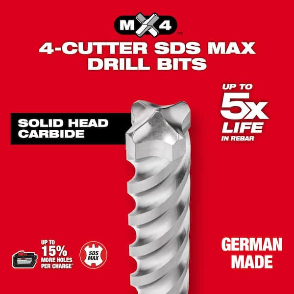 Milwaukee SDSMAX 4CT MX4 1-1/4 in. x 18 in. x 23 in. 48-20-8972