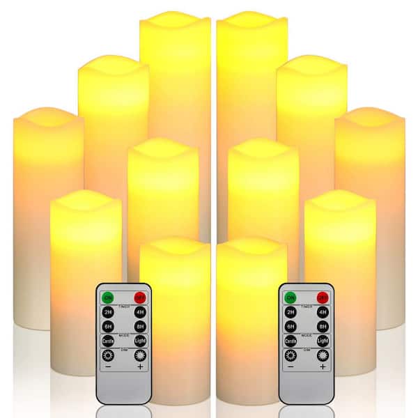 Unbranded Flameless Candles with Remote Control LED Candle Set of 12