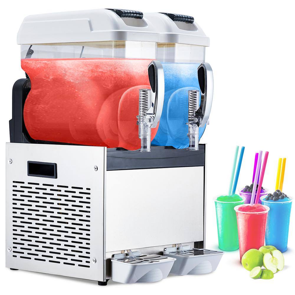 Garvee 700W Commercial Slushy Machine 12L x2 Double Bowl Frozen Drink