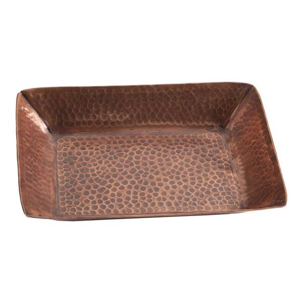 Tag 8-1/2 in. x 6-1/2 in. x 1-1/4 in. Hammered Copper Serving Tray