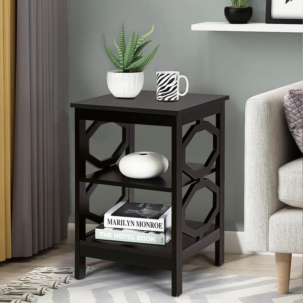 Costway 3tier Nightstand Sofa Side End Accent Table Storage Display
