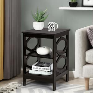 3-tier Nightstand Sofa Side End Accent Table Storage Display Shelf Espresso