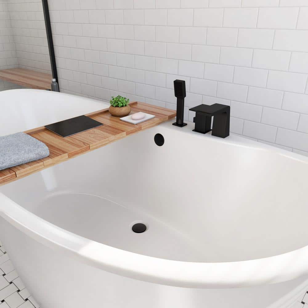 Caspian 66" White Acrylic Freestanding Bathtub