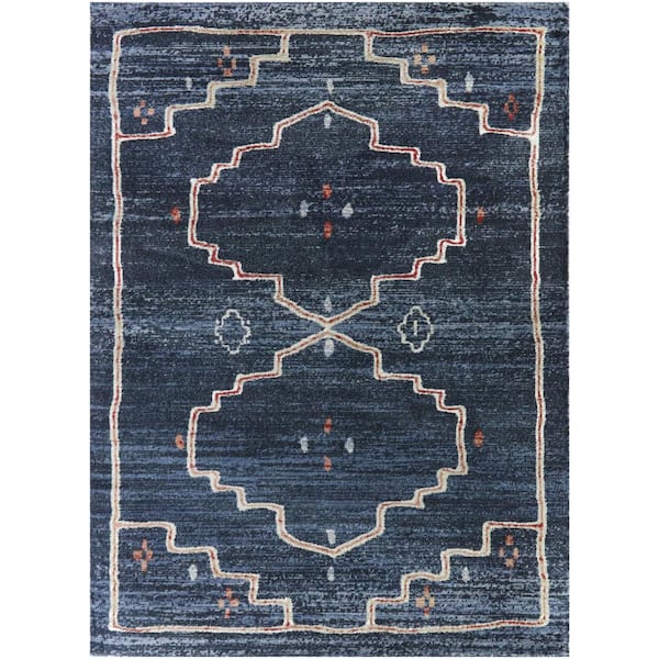 BALTA Osborn Navy 5 ft. x 7 ft. Medallion Area Rug