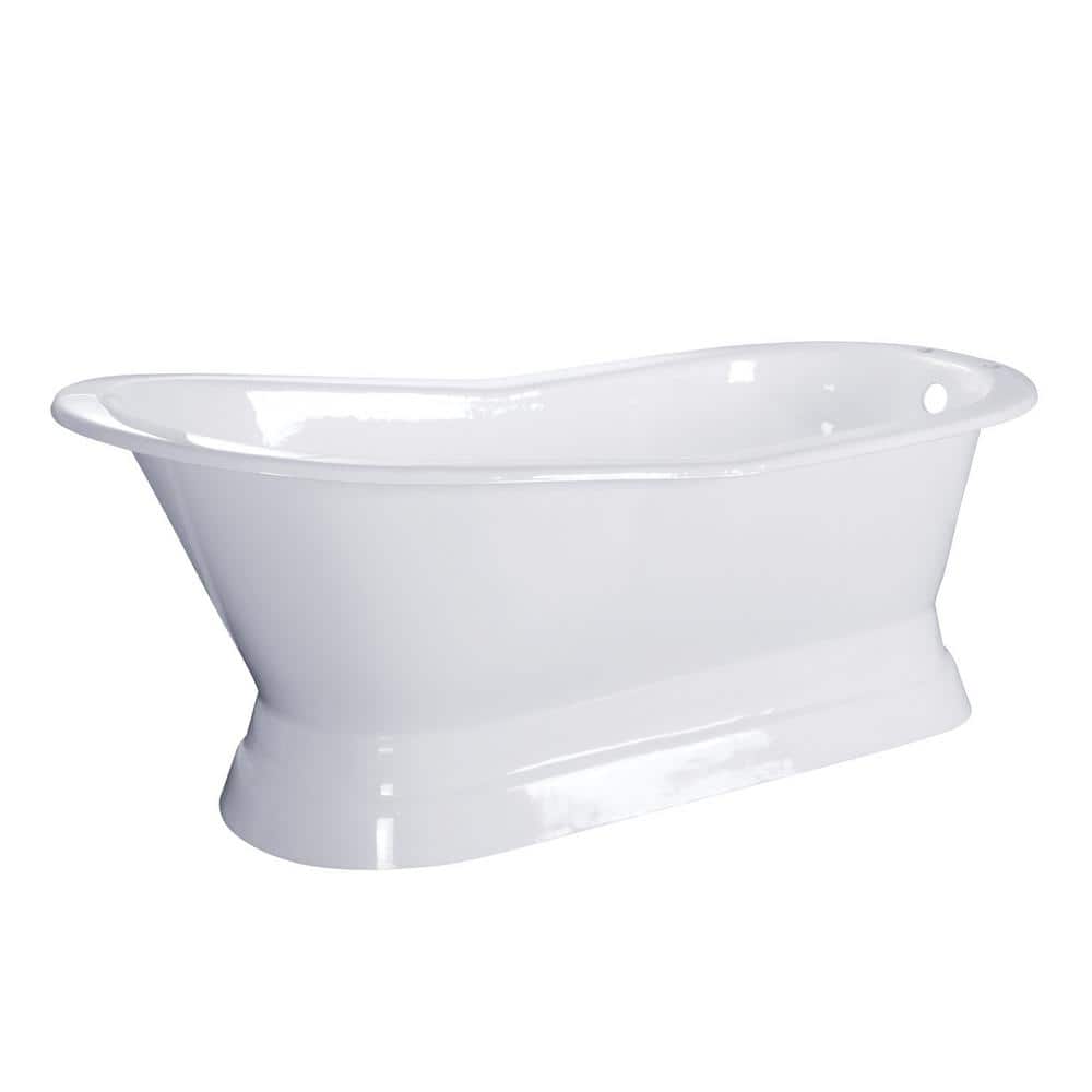 Barclay TKCTS7H67BN3 67 Cast Iron Slipper Bathtub Kit in White with Porcelain L