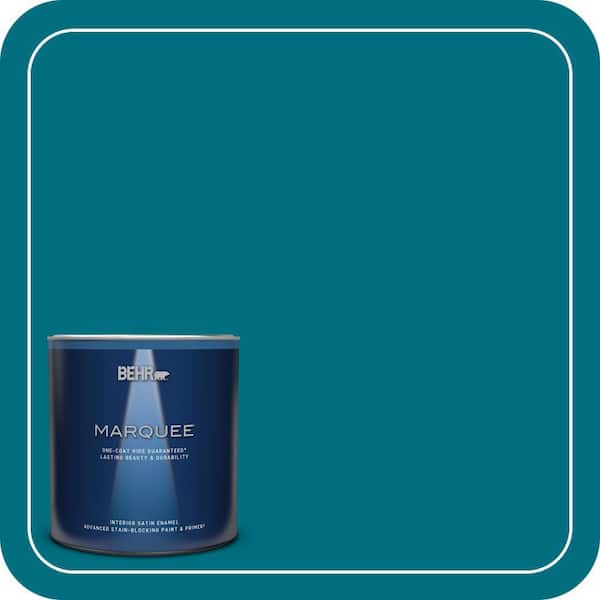 BEHR MARQUEE 1 qt. #MQ4-54 Coastal Jetty One-Coat Hide Satin Enamel Interior Paint & Primer