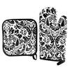 Lavish Home Quilted Cotton Black Heat/Flame Resistant Oven Mitt and Pot  Holder Set (2-Pack) 69-07-B - The Home Depot