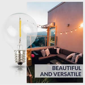11-Watt Equivalent G40 Globe LED Replacement Light Bulbs for Outdoor String Lights 2700K Warm White (25-Pack)