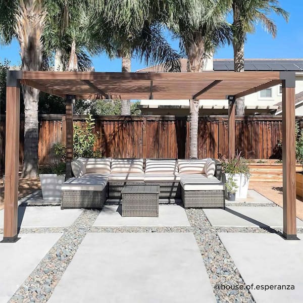 Sunjoy SummerCove 12 ft. x 10 ft. Brandon Steel Pergola