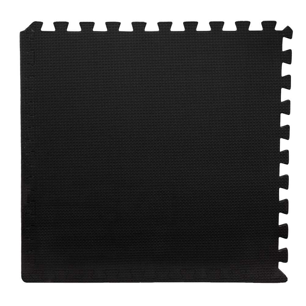 Black 24" x 24" Interlocking EVA Foam Floor Tiles, 18-Pack