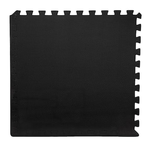 Black 24 in. W x 24 in.L x 0.5 in. Thick - EVA Foam Tiles for Exercise/Gym Flooring Tiles (18 Tiles/ Pack ) (72 sq. ft.)