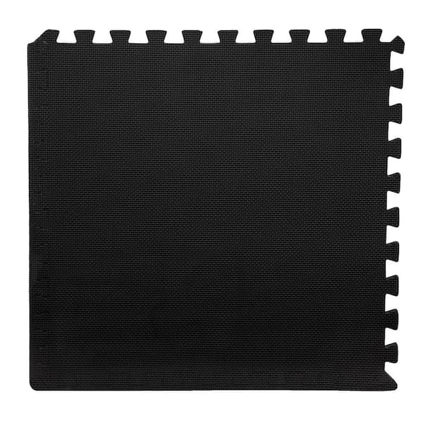 Stalwart Black 24 in. W x 24 in.L x 0.5 in. Thick - EVA Foam Tiles for Exercise/Gym Flooring Tiles (18 Tiles/ Pack ) (72 sq. ft.)