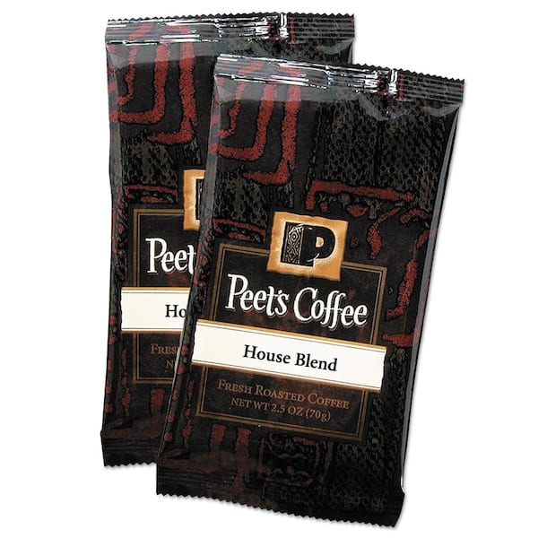 Peet's Coffee & Tea 2.5 oz. Coffee Portion Packs, House Blend, Frack Pack, Coffee Grounds (18/Box)