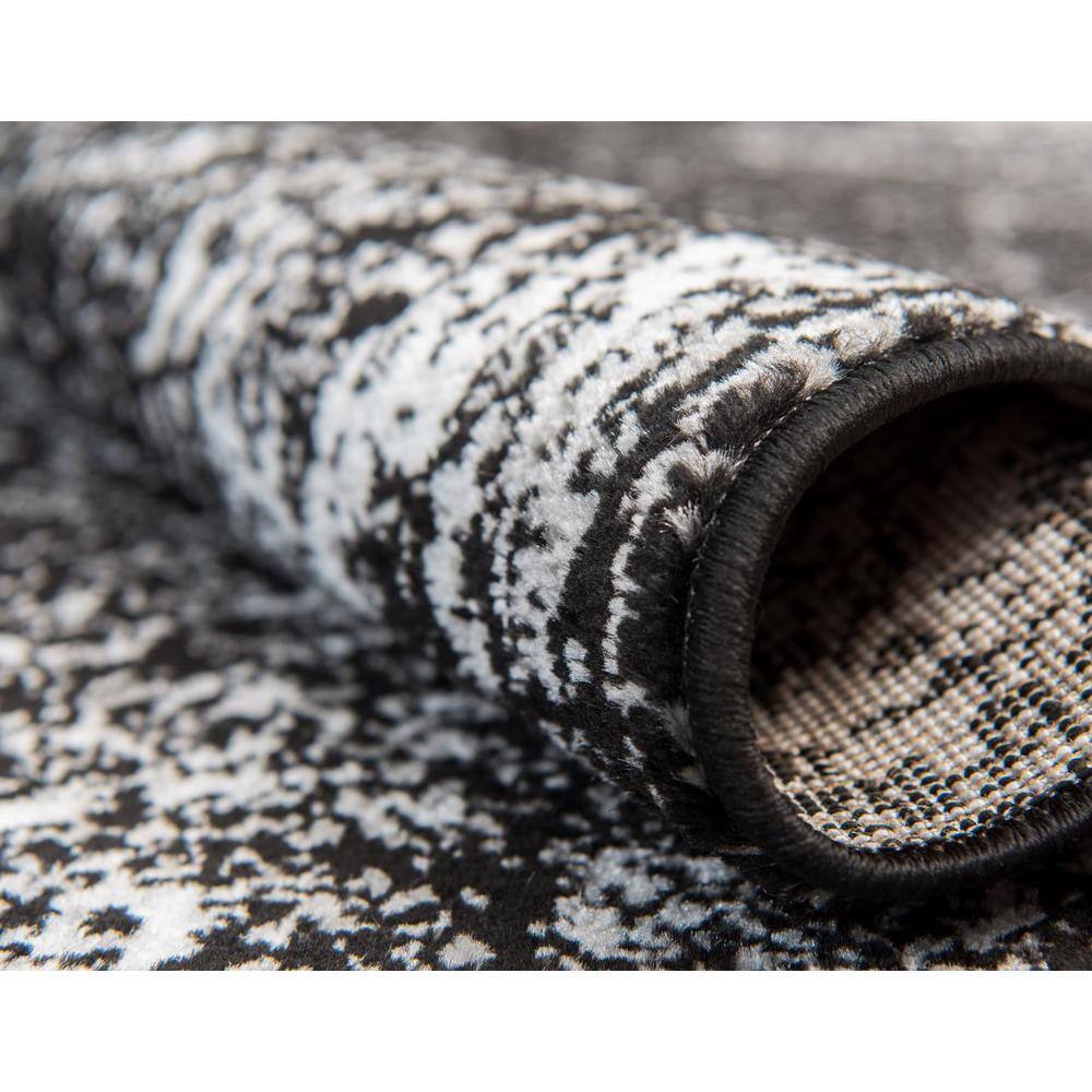 Black Rectangular Stain-Resistant Synthetic Area Rug