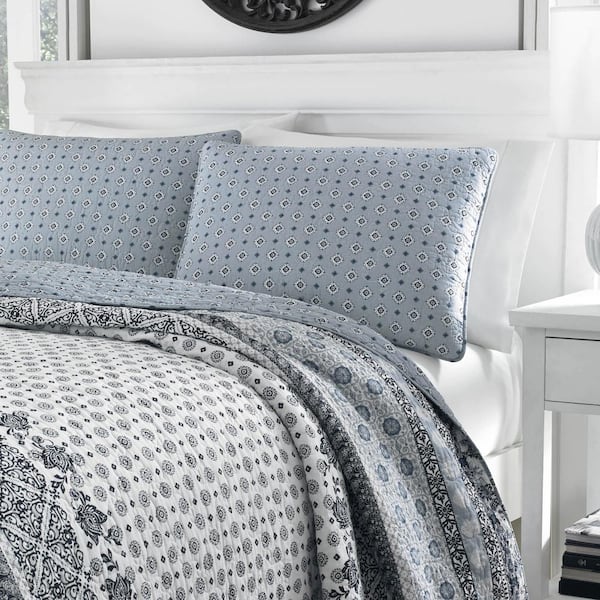 Bexley Blue Floral Cotton Quilt Set