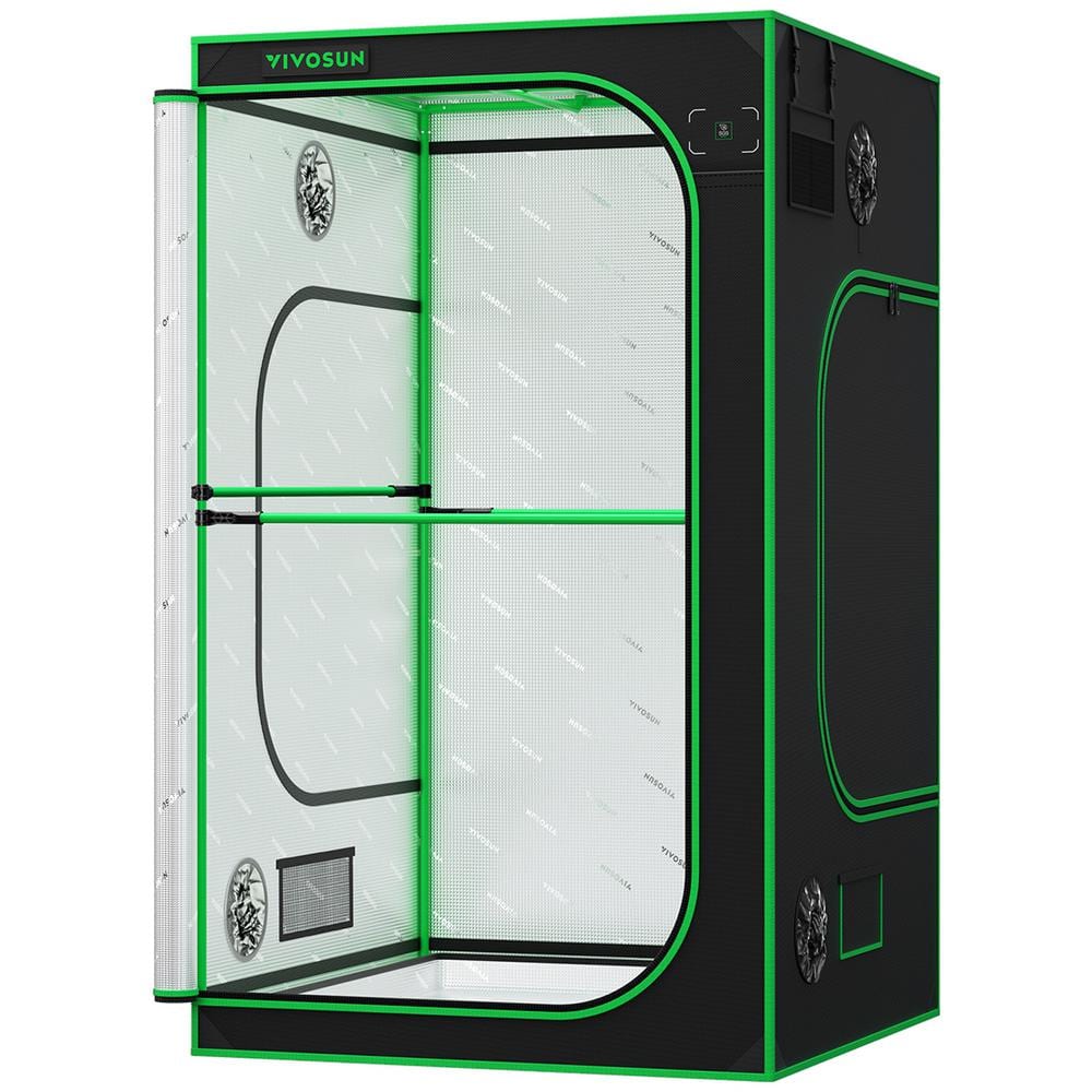 VIVOSUN 4 ft x 4 ft Black and Green Steel Grow Tent with Reflective Mylar