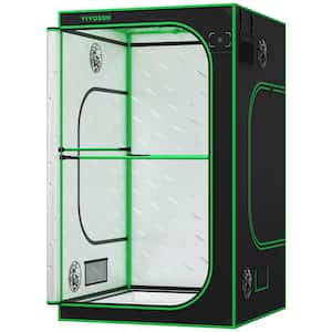 4 ft. x 4 ft. P448 Black Pro Grow Tent with Reflective Mylar Oxford Fabric and Extra Hanging Bars