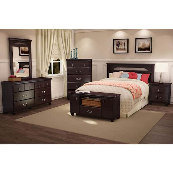 South Shore Noble 2-Drawer Nightstand in Dark Mahogany