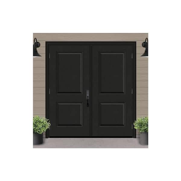 Regency 72 in. x 80 in. 2P Squaretop RHOS Onyx Stain Fiberglass Double Prehung Front Door with 4-9/16 Jamb