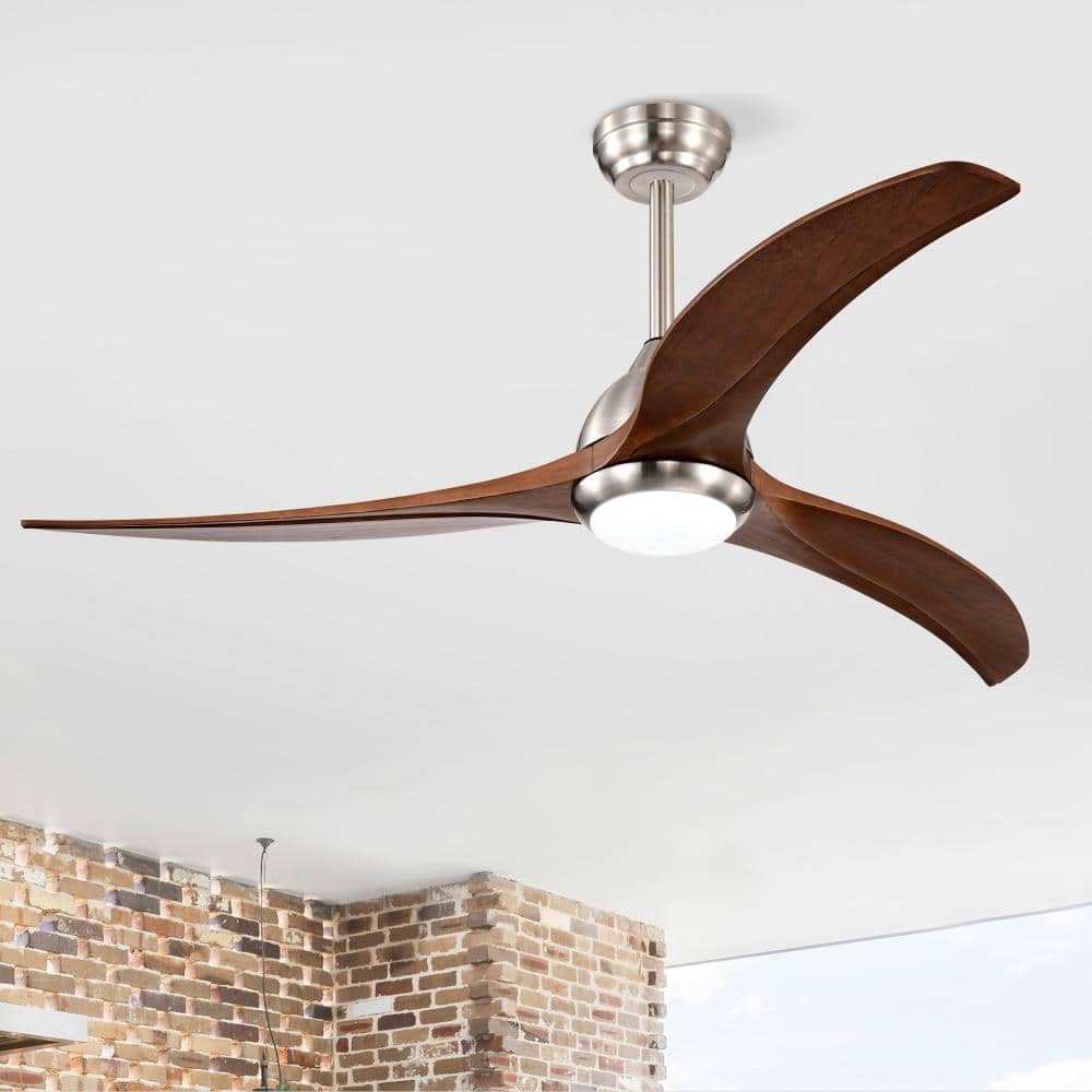 52 in. Stain Nickel Solid Wood Blades Quiet DC Motor Ceiling Fan with Lights Remote Control Reversible price history on PriceWatchPro