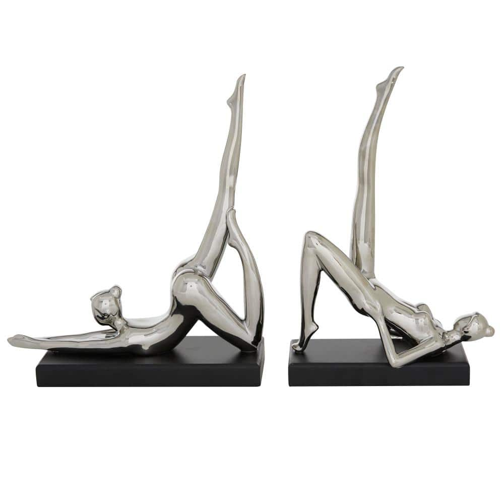 Litton Lane Silver Polystone Yoga Sculpture (Set of 2) 22426 - The Home ...