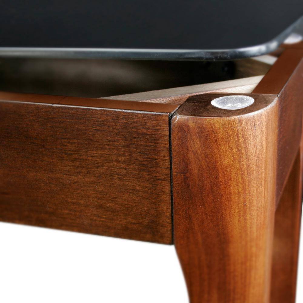 Obsidian Chestnut and Black Glass Narrow End Table