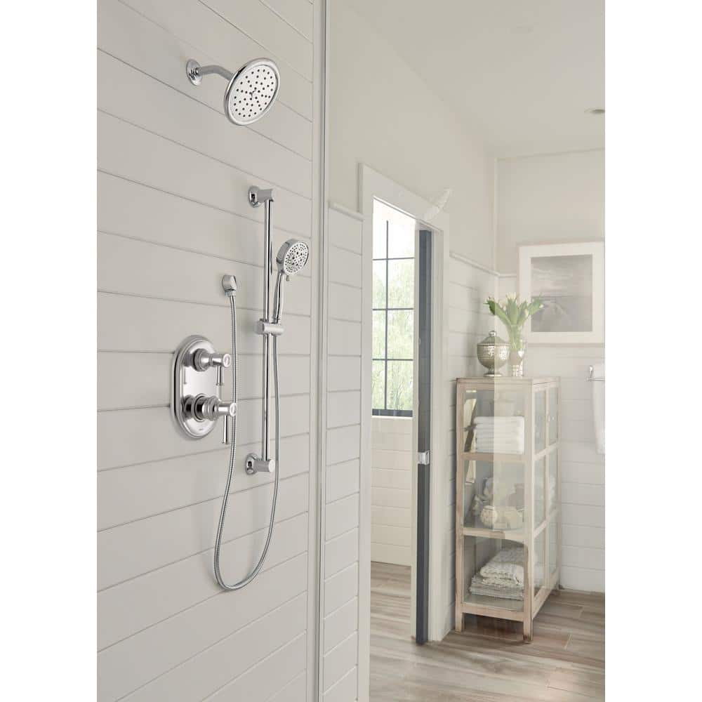 Polished Nickel Dual Lever Shower Trim with Transfer Valve