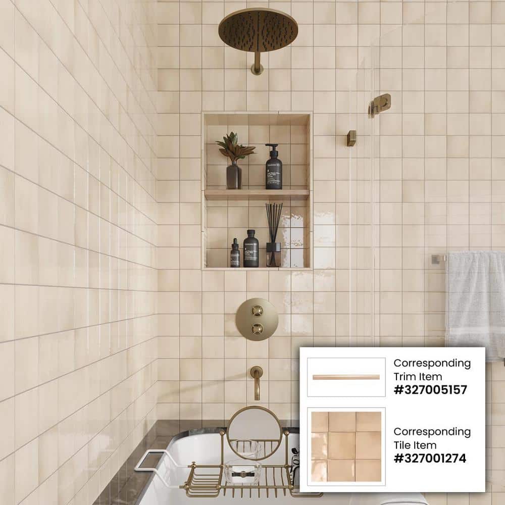 Silken Beige Glossy Ceramic Square Wall and Floor Tile