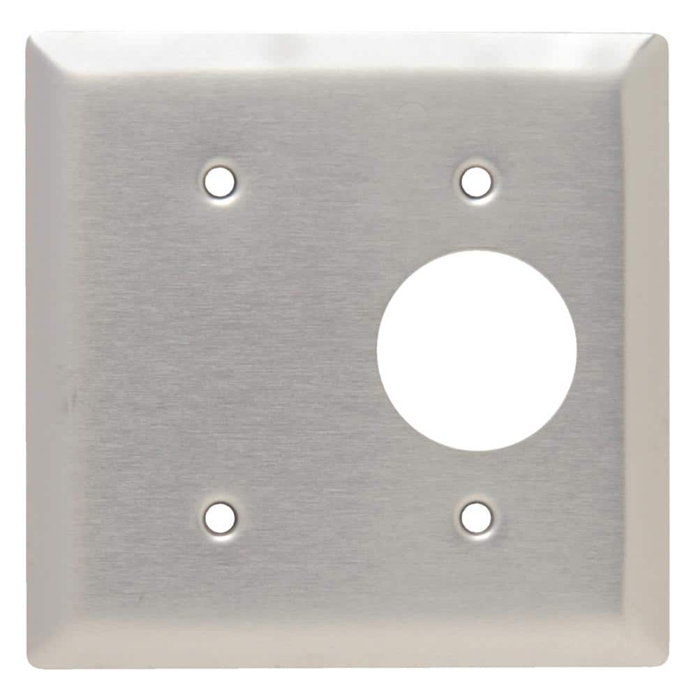 Legrand Pass & Seymour 302/304 S/S 2 Gang 1 Single Outlet 1 Strap Mount  Blank Wall Plate, Stainless Steel (1-Pack) SS147 - The Home Depot