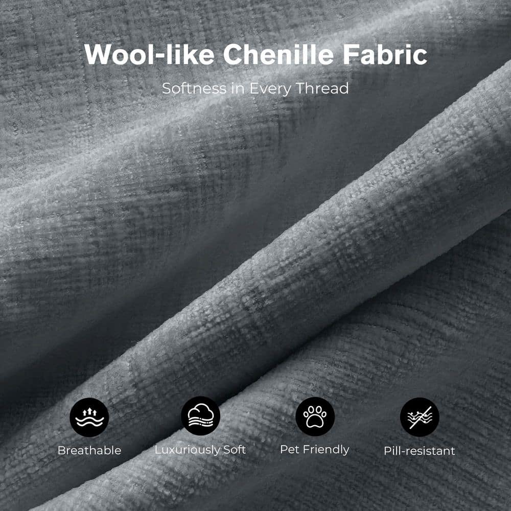 Close-up of wool-like chenille fabric texture.