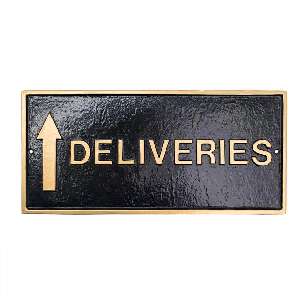 7.25 in. x 15.25 in. Deliveries with Up Arrow Standard Rectangle Wall Statement Plaque - Black/Gold price history on PriceWatchPro