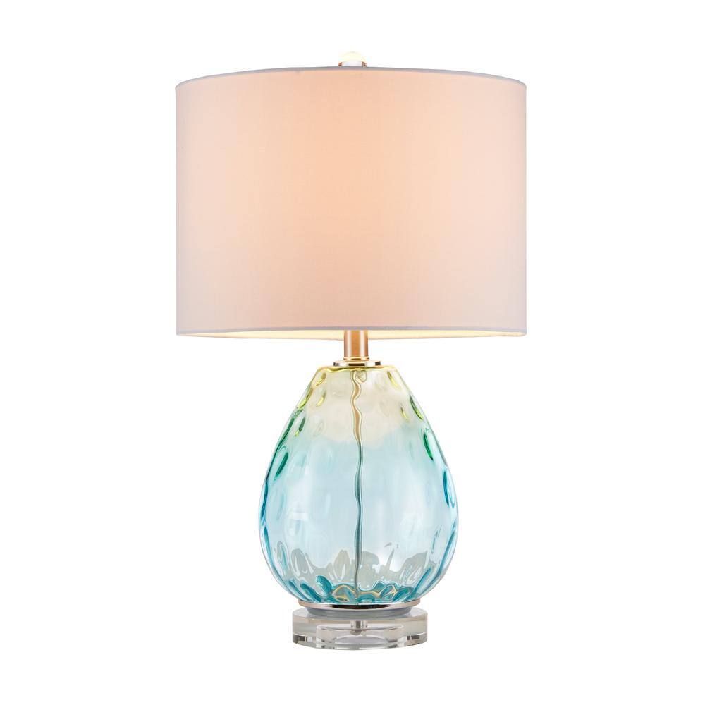Borel Ombre Glass Table Lamp with White Drum Shade