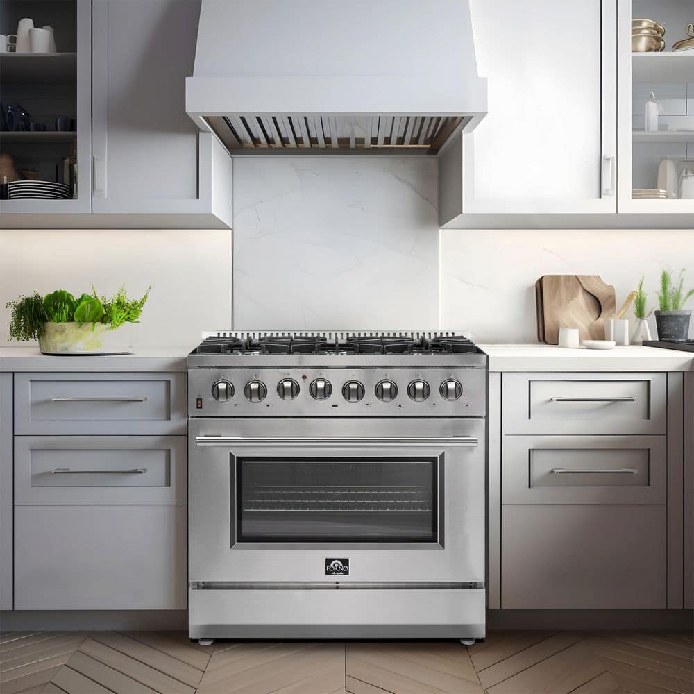 Galiano 36-inch Stainless Steel Dual Fuel Range with Griddle