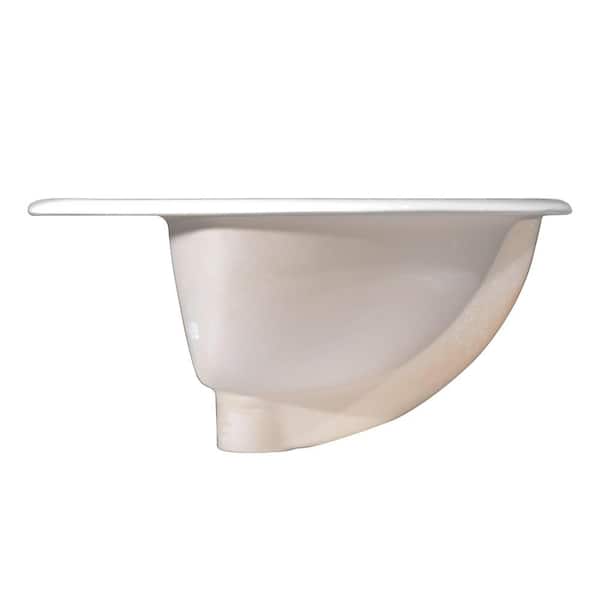bigskygo76　1207 Glacier Bay 19.5 in. Undermount Oval Vitreous China Bathroom Sink
