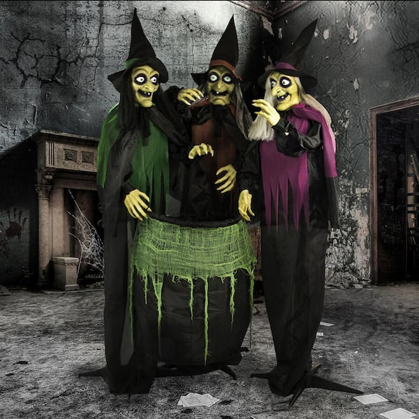 Reviews for Haunted Hill Farm 5.9 ft. Animatronic 3-Witches with