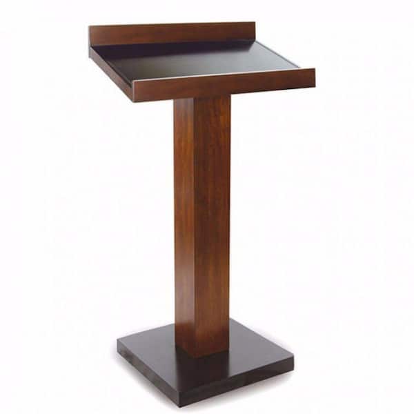 Benjara Catalia Contemporary 47 in. Height Oak and Espresso Wood Book Stand