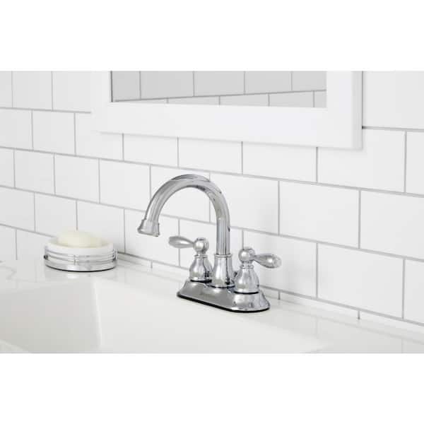 Mandouri 4 in. Centerset 2-Handle High-Arc Bathroom Faucet in Polished Chrome