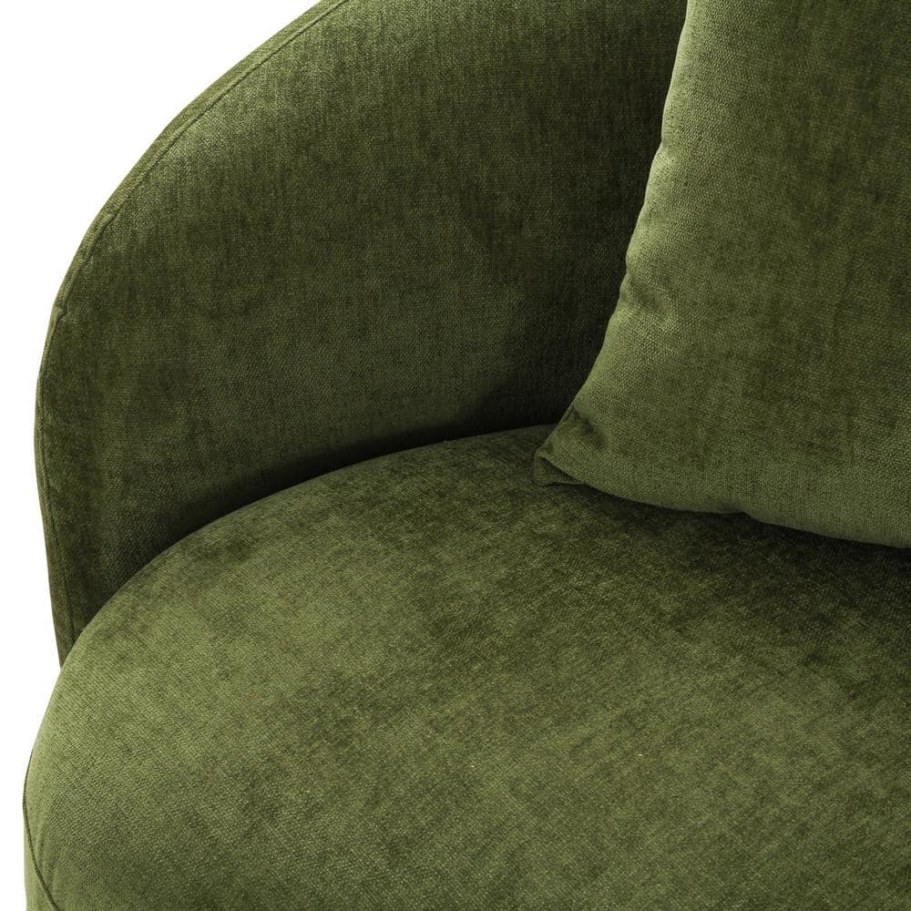 Distressed Green Velvet Camelback Sofa with Sloped Arms