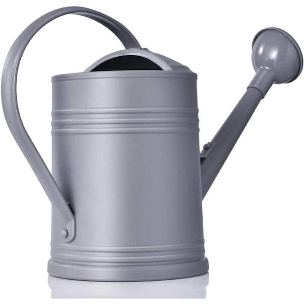 0.5 gal. Gray Plastic Watering Can for Indoor House Plants Outdoor Garden Flowers with Sprinkler Head