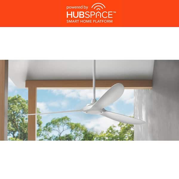 Home Decorators Collection Tager 72 in. Smart Indoor/Outdoor Matte White Ceiling Fan with Remote Control Powered by Hubspace