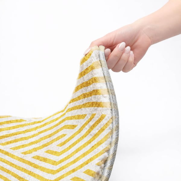 Dream Shag Premium Machine Washable Abstract ADS550 Yellow 3 ft. x 5 ft. Area Rug