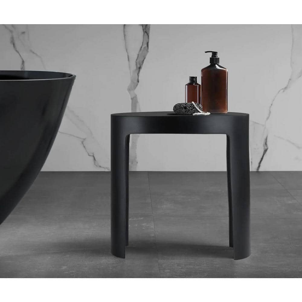Black Matte Resin Bathroom Shower Bench