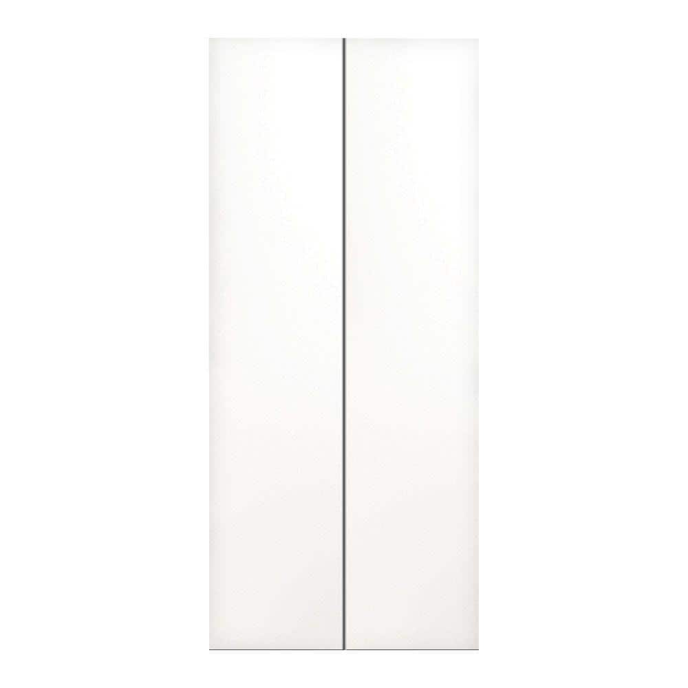 JELD-WEN 36 in. x 80 in. Primed Flush Hardboard Closet Bi-fold Door ...