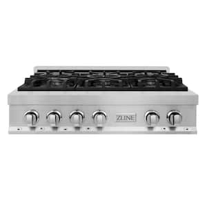36 in. 6 Burner Front Control Gas Cooktop in Stainless Steel