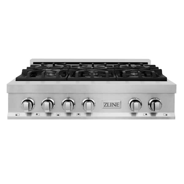 36 in. 6 Burner Front Control Gas Cooktop in Stainless Steel