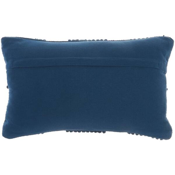 navy textured throw pillow