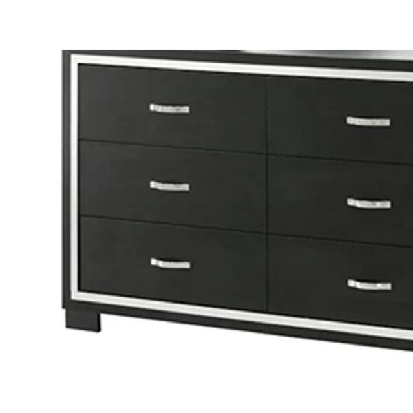 black and silver dresser set Crown Mark Regata Black/Silver Dresser