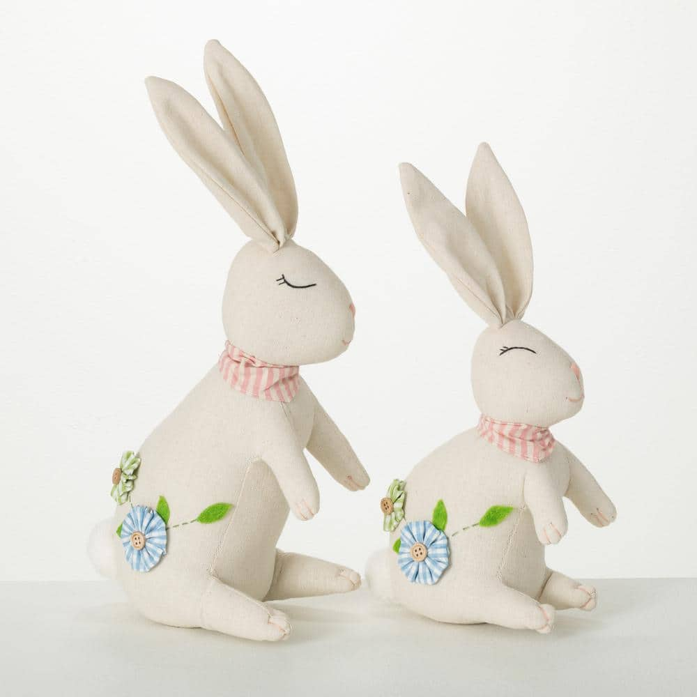 8.5 H Sullivans Resting Bunny Characters Set of 2  Multicolor